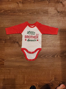 Little Brother Baseball Onesie