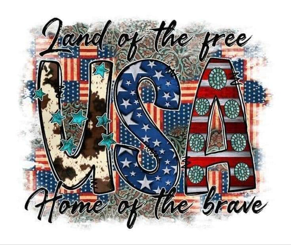 Land of the Free Home of the Brave - 9.25x8.2