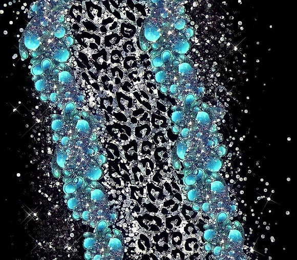 Cheetah with blue glitter