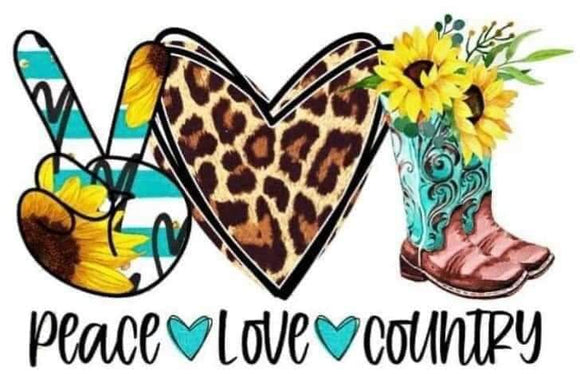 Peace💙 love💙 country - print 9.25x8.2